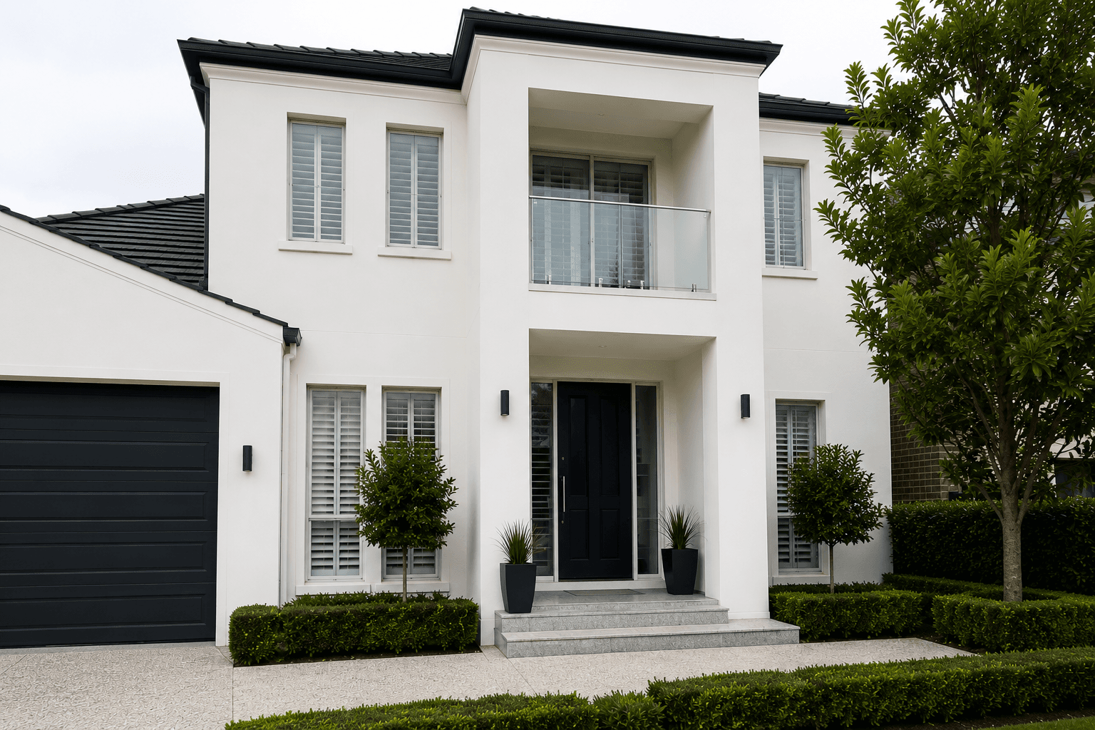 Clean render, biocide applied