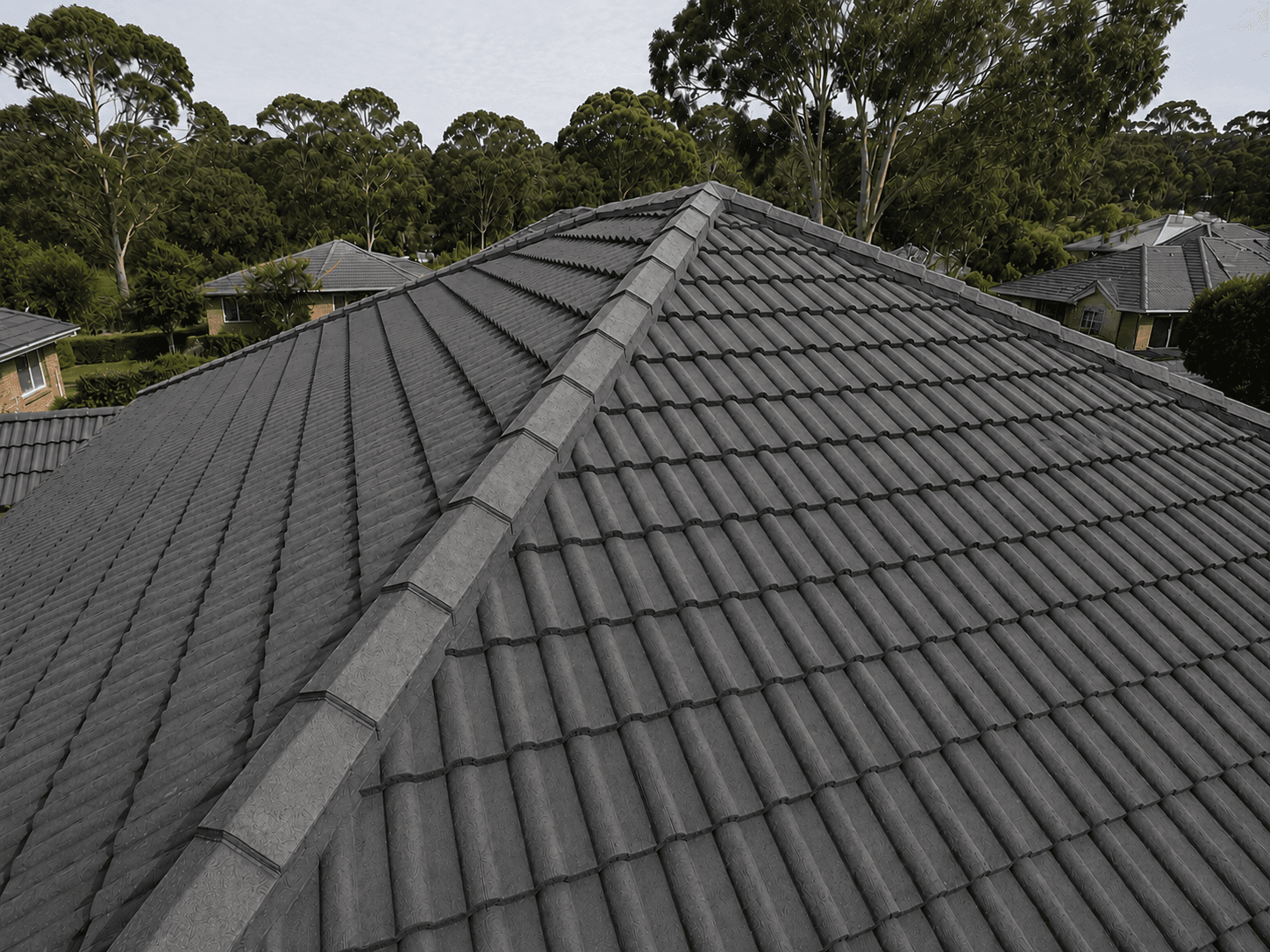 Clean tiles, biocide applied